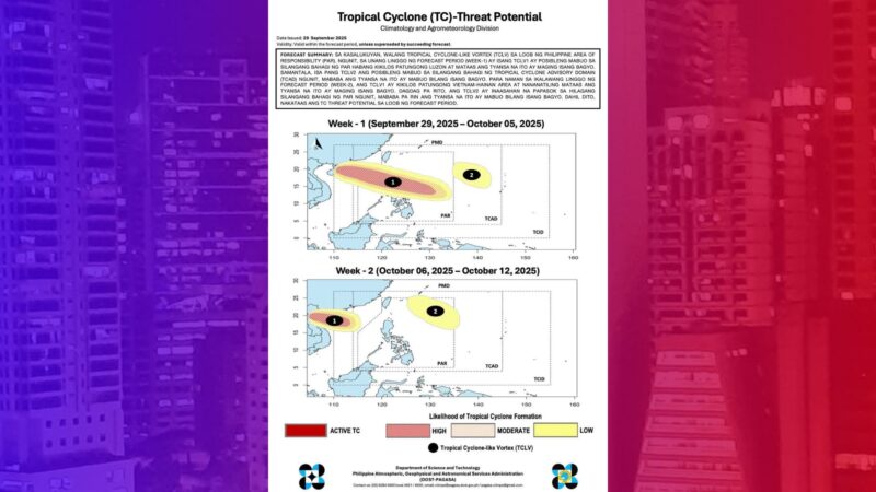 Panibagong bagyo posibleng mabuo sa loob ng PAR ngayong linggo