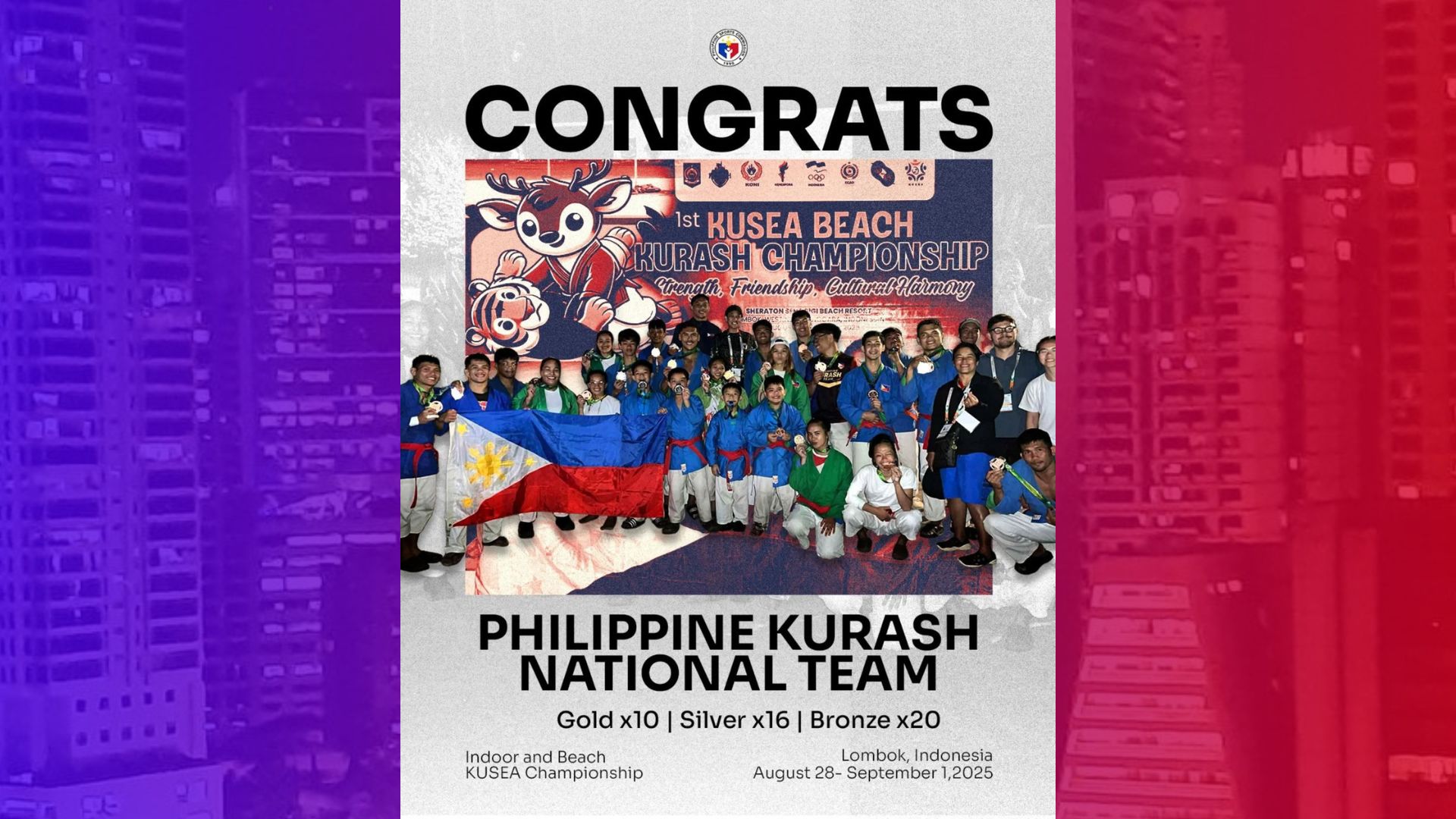 PH Kurash Teram hakot medalya sa kompetisyon sa Indonesia