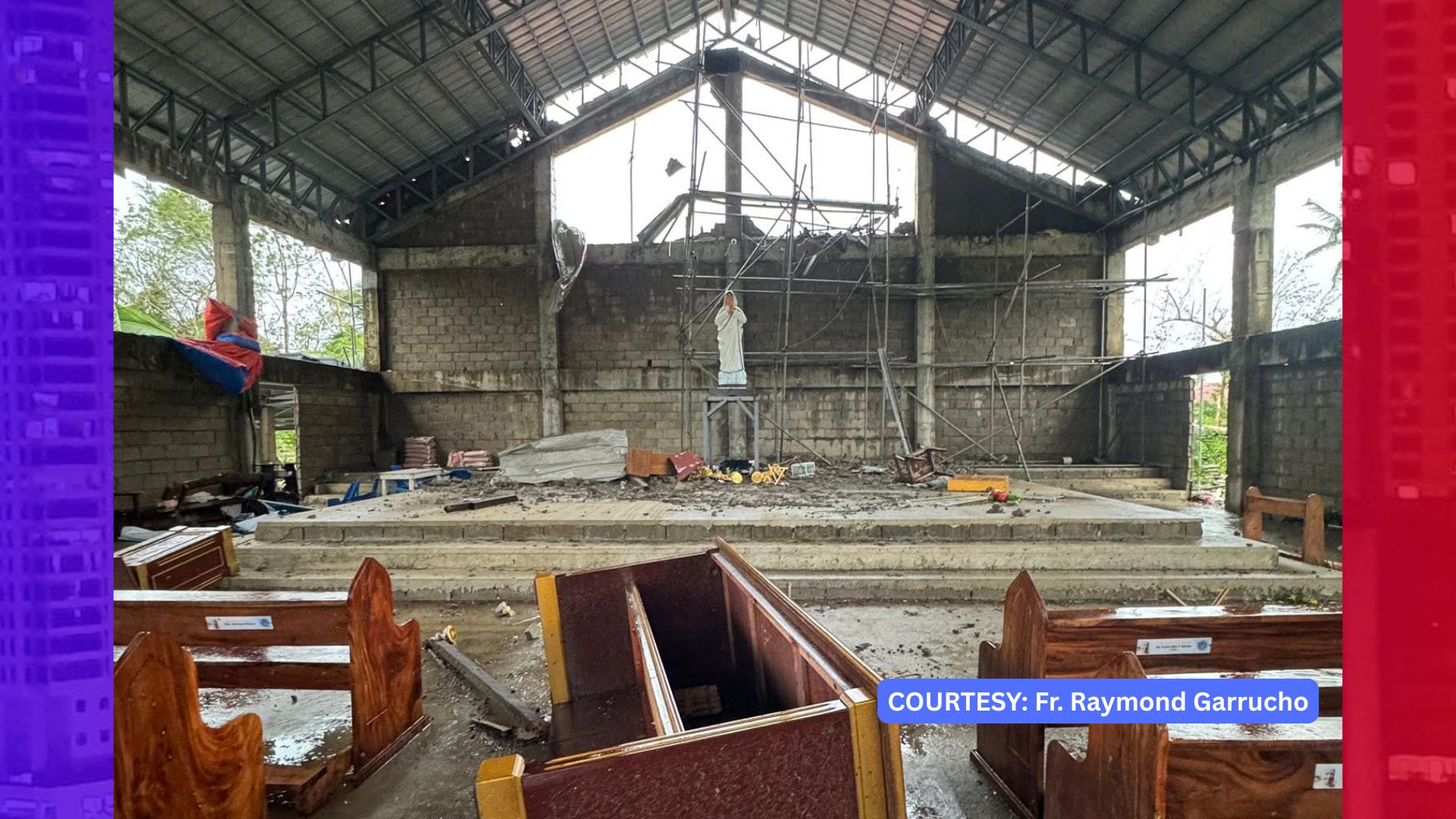 Mga simbahan sa Masbate nagtamo ng matinding pinsala sa Bagyong Opong