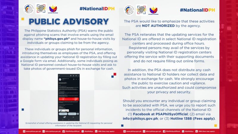 Publiko binalaan sa mga nagbabahay-bahay, nagpapanggap na taga-PSA