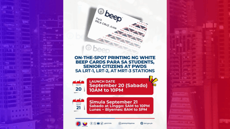 Release ng White Beep Cards tuloy na bukas, Sept. 20