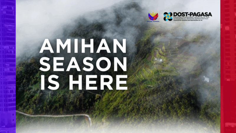 Pag-iral ng Amihan idineklara ng PAGASA