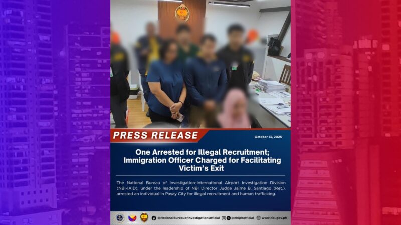 Immigration Officer sangkot sa trafficking kinasuhan ng NBI