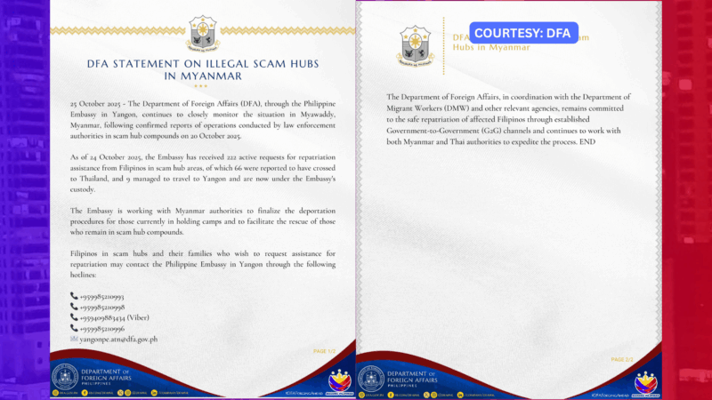 Mahigit 200 Pinoy na-rescue sa scam hubs sa Myanmar, pauuwiin – DFA