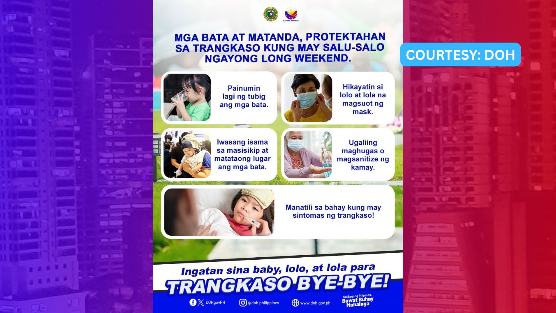 Payo ng DOH sa mga pagtitipon sa Undas: Seniors, mga bata ingatan sa flu