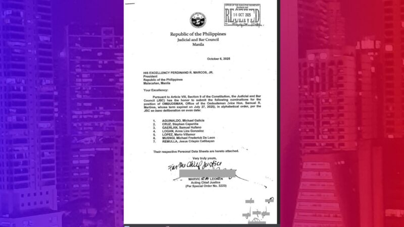 JBC shortlist para sa Ombudsman post naipasa na sa Malakanyang; Remulla 6 na iba pa, kasama sa listahan