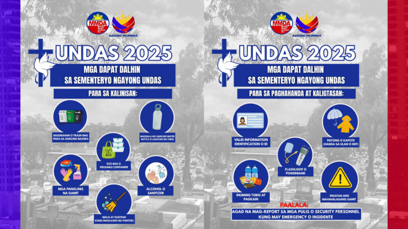MMDA may paalala sa mga magtutungo sa sementeryo