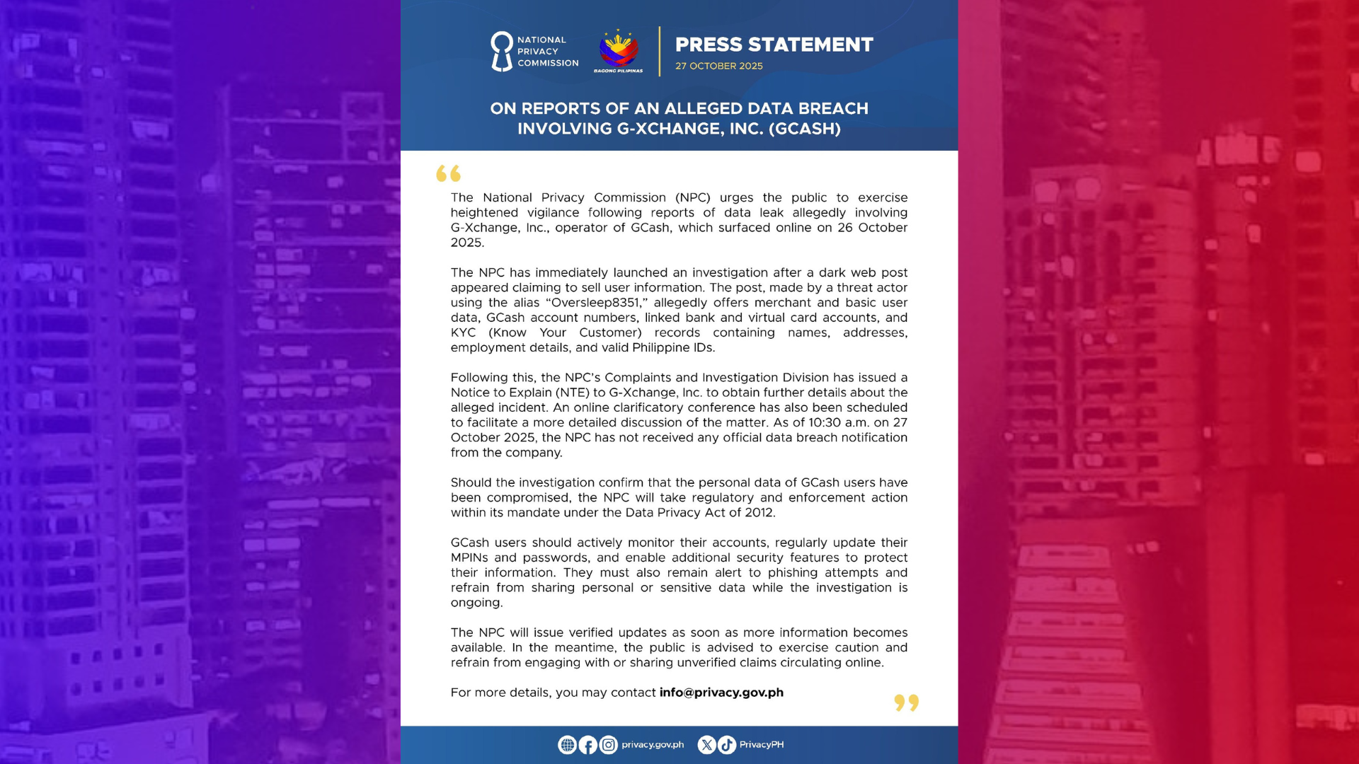 GCash users hinikayat na mag-update ng MPIN at password