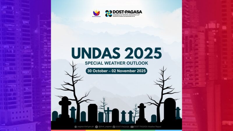 3 weather systems magpapaulan sa malaking bahagi ng bansa sa paggunita ng Undas