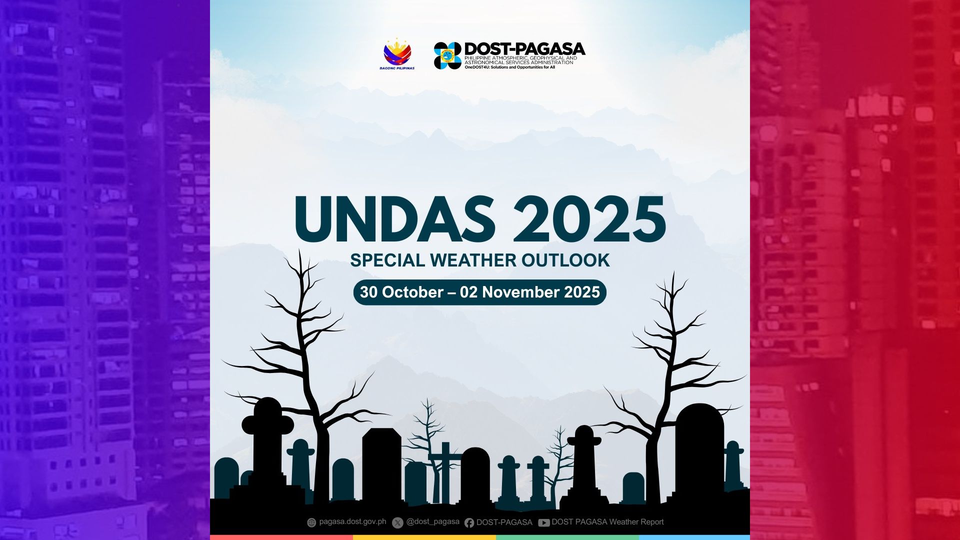 3 weather systems magpapaulan sa malaking bahagi ng bansa sa paggunita ng Undas