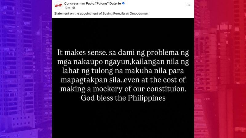 Boying Remulla gagamitin ng pamahalaan para pagtakpan ang mga opisyal na sangkot sa anomalya