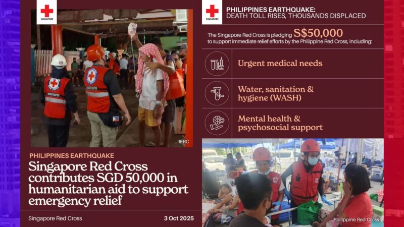 P2.2M na halaga ng suporta ipagkakaloob ng Singapore Red Cross sa mga nasalanta ng lindol