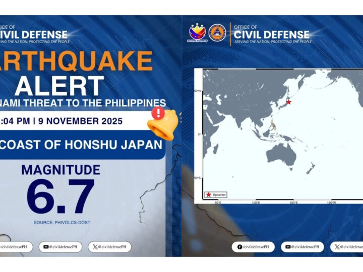 6.7 magnitude na lindol tumama sa Honshu, Japan