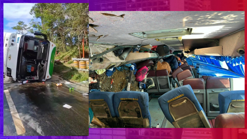 Tourist bus lulan ang Youth Camp participants naaksidente sa Quezon; 1 ang patay