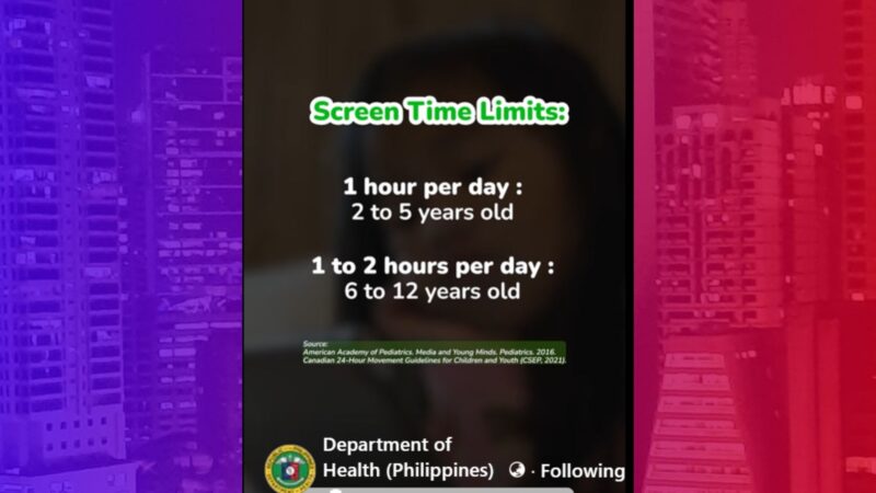 Screen time ng mga bata dapat bantayan ng magulang ngayong bakasyon – DOH