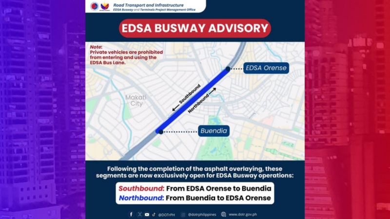 Rehab sa bahagi ng EDSA Busway sa Buendia naapos na