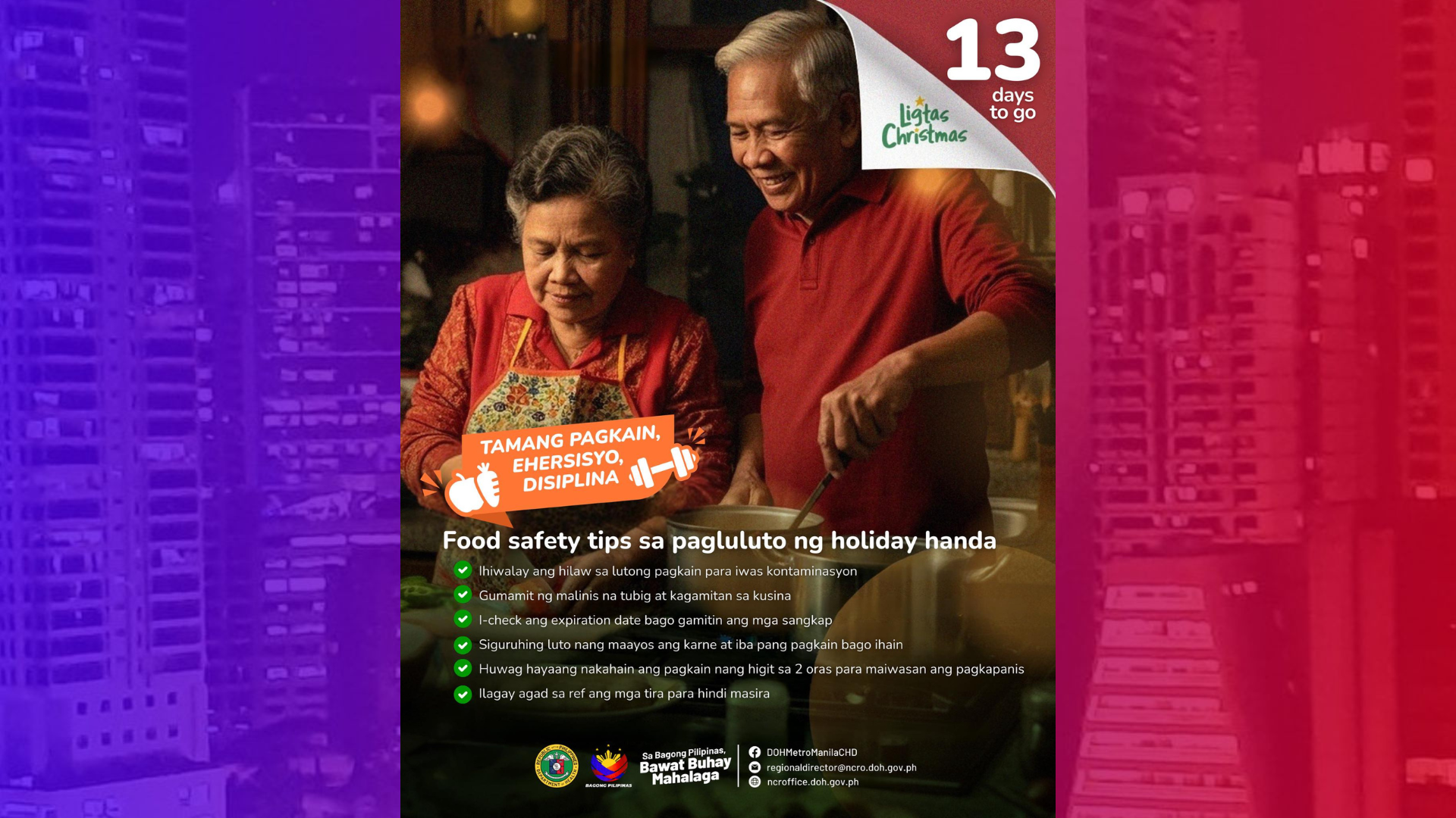 DOH nagpaalala sa ligtas na paghahanda ng pagkain sa Holiday Season