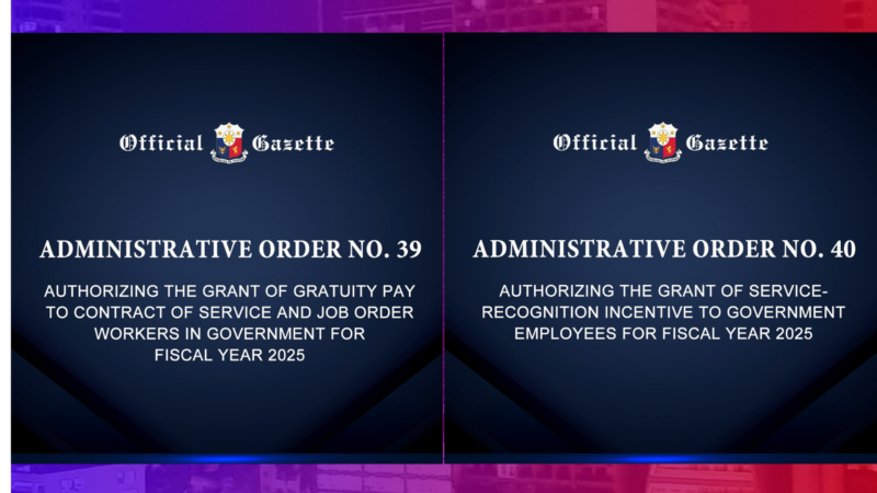 SRI at Gratuity Pay para sa mga empleyado ng gobyerno inaprubahan ni PBBM
