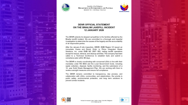 Operasyon ng landfill sa Cebu City pinahinto ng DENR