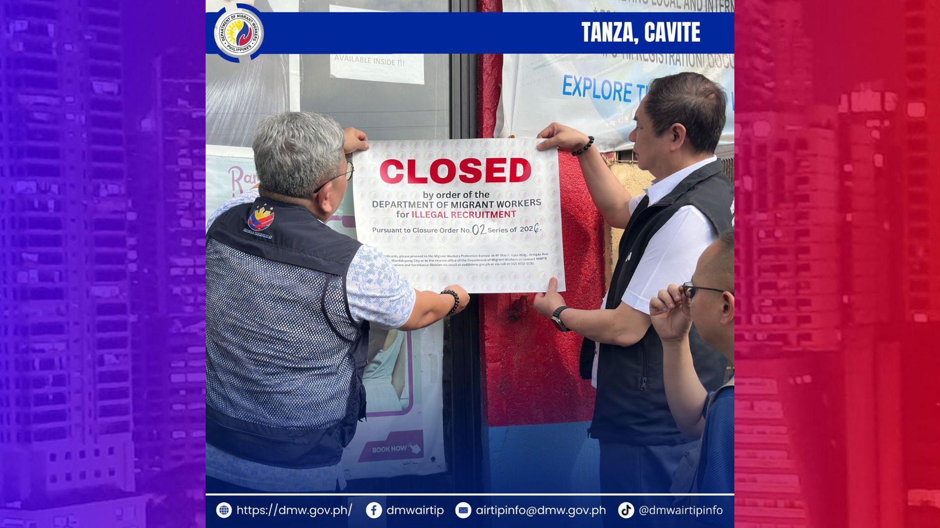 Travel Agency sa Cavite ipinasara ng DMW; sangkot sa illegal recruitment