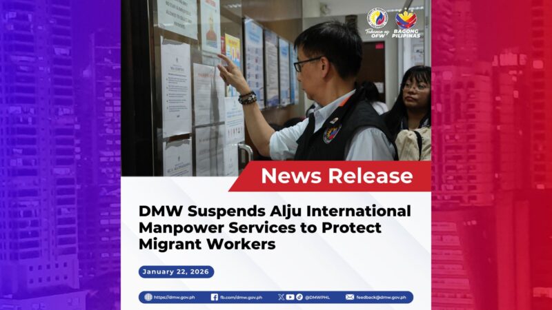 Recruitment Agency sinuspinde ng DMW dahil sa dami ng paglabag