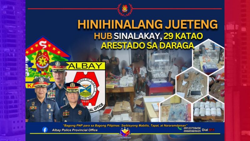 29 timbog sa sinalakay na jueteng hub sa Albay