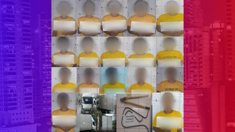 17 kalaboso sa higit kalahating milyong halaga ng nakaw na telecom cables sa Las Pinas City