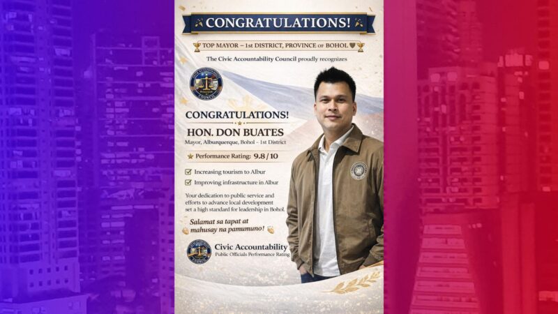 Natanggap na Top Mayor Award isinauli ng isang alkalde sa Bohol
