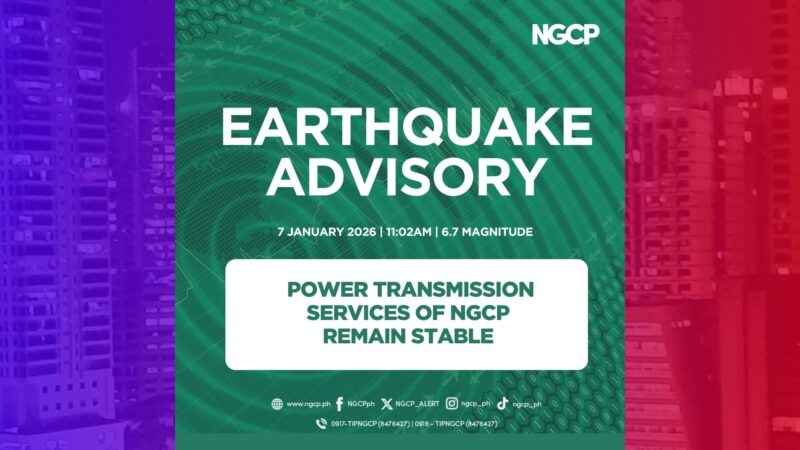 Power services sa Mindanao stable matapos ang malakas na lindol