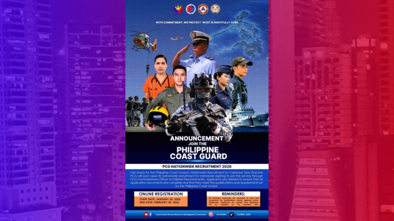 Coast Guard tatanggap na ng mga bagong aplikante