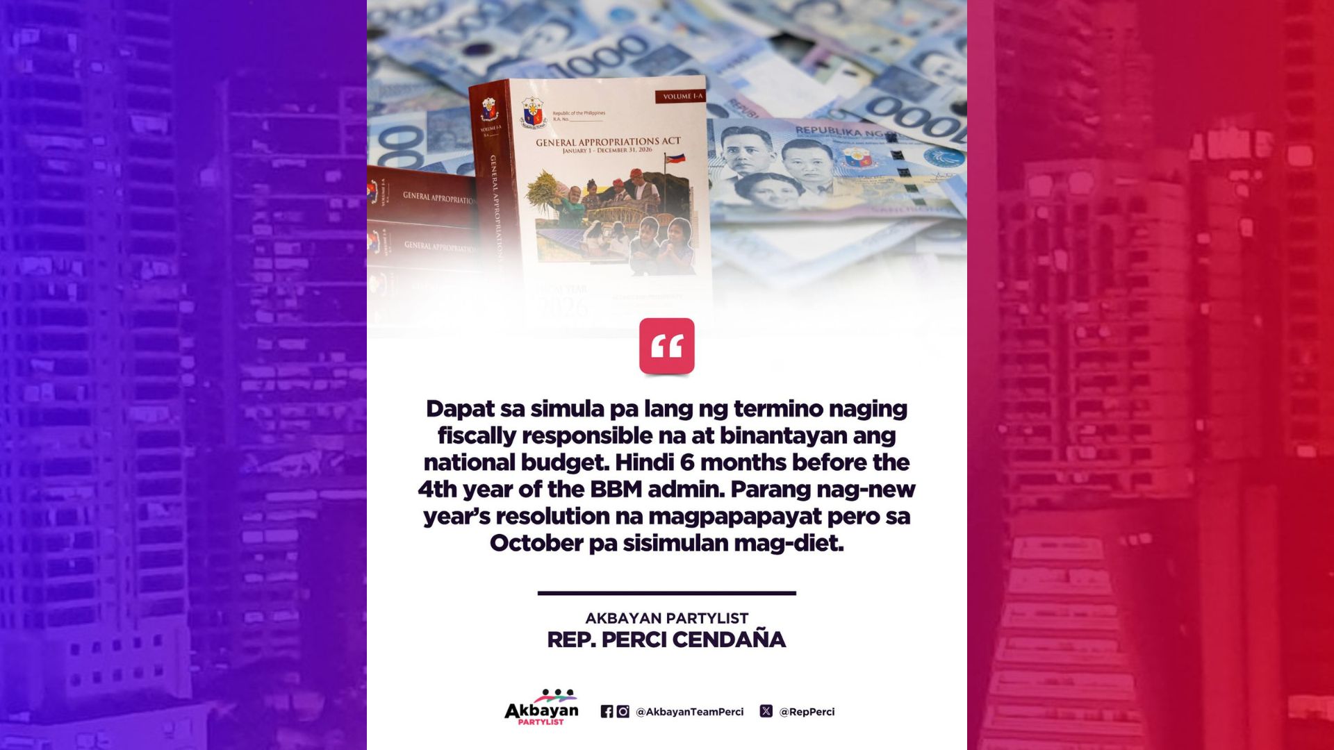 Pagiging fiscally responsible dapat noon pa ginawa ng Marcos admin