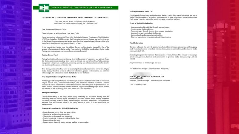 CBCP hinikayat ang publiko na mag-digital media fasting