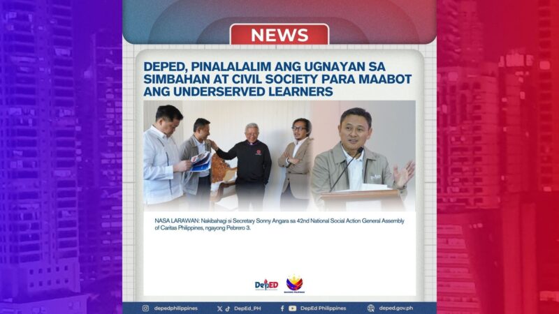 Pakikipagtulungan sa simbahan at civil society groups pinaigting ng DepEd