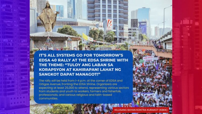 EDSA 40 Rally dadaluhan ng 25,000 katao