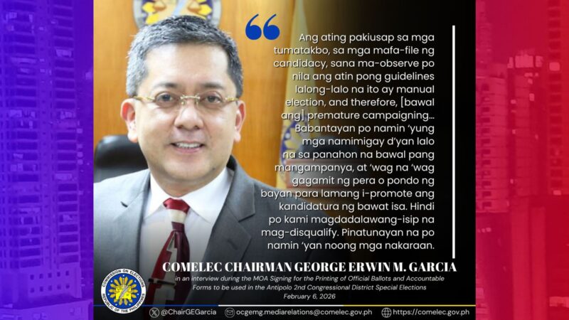 Mga kandidato sa special elections sa Antipolo binalaan sa premature campaigning