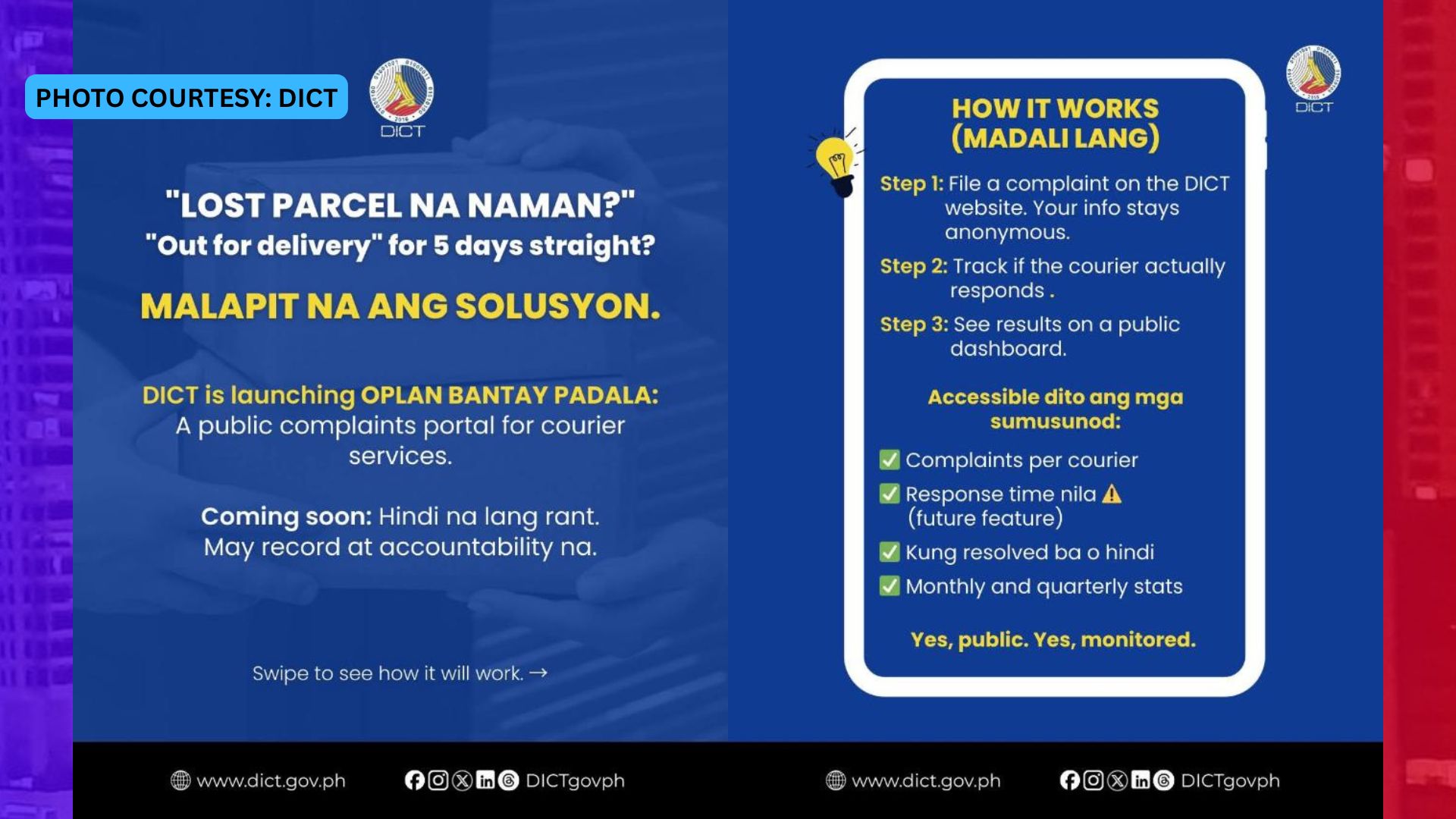 Oplan Bantay Padala ilulunsad ng DICT