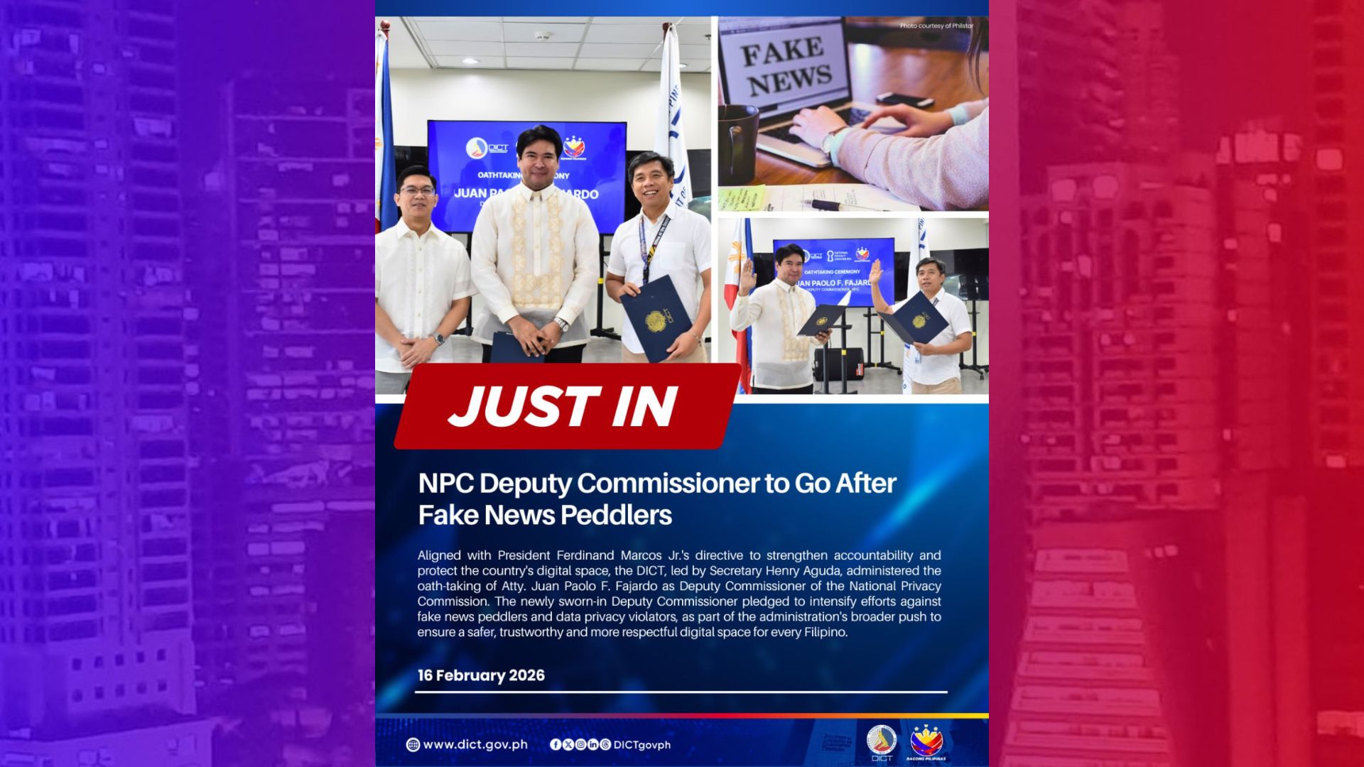 Bagong Deputy Commissioner ng NPC tututukan ang fake news peddlers