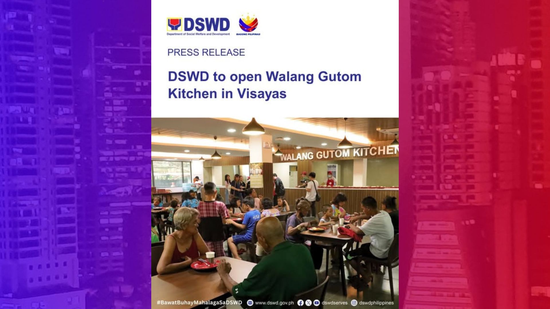 DSWD magtatayo ng Walang Gutom Kitchen sa Visayas
