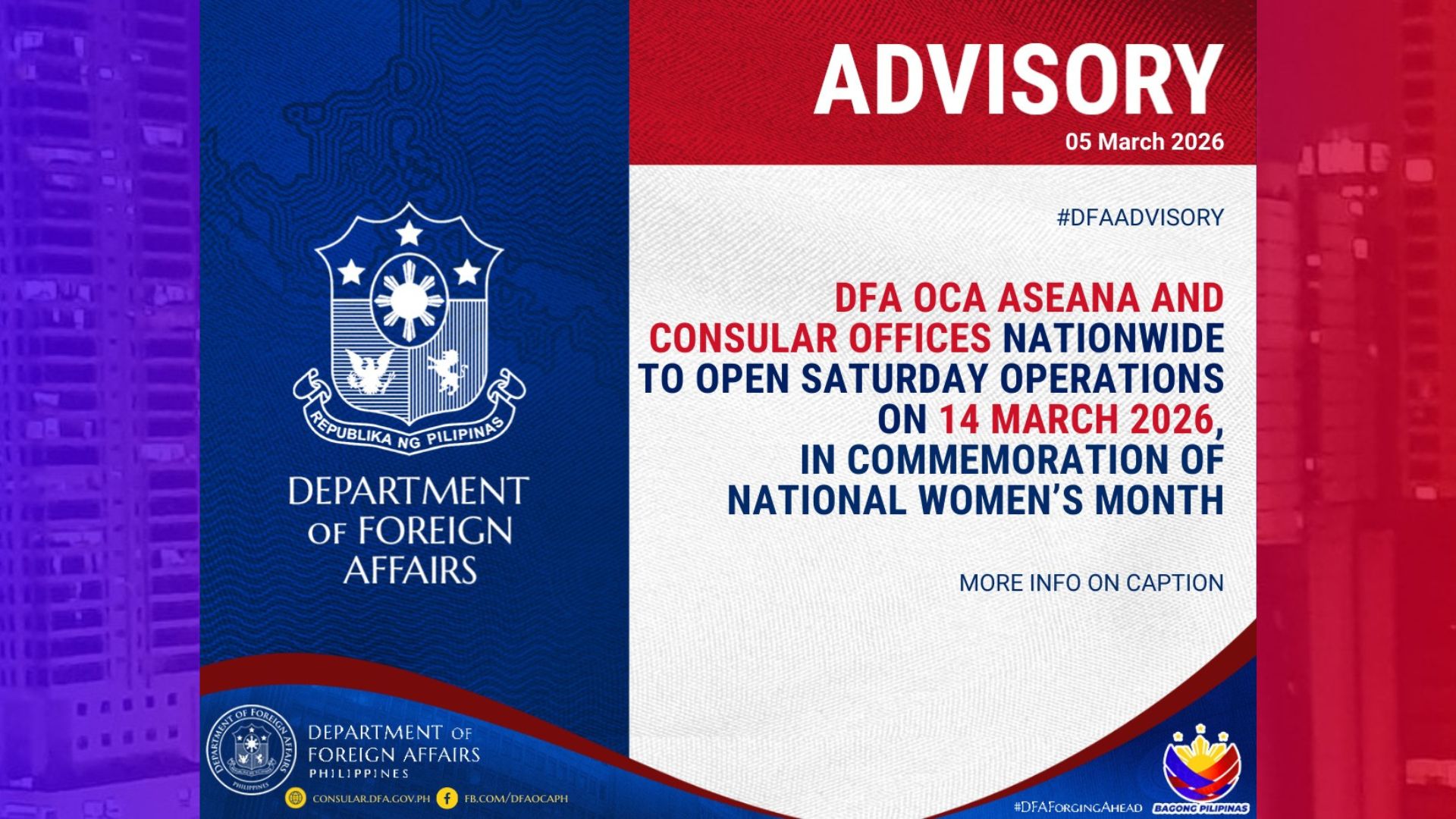 DFA May special passport processing para sa mga kababaihan