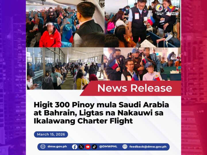 Higit 300 Pinoy mula Saudi Arabia at Bahrain nakauwi na sa bansa