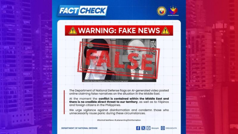 DND nagbabala sa kumakalat na fake news na Pinas ang sunod na target ng Iran