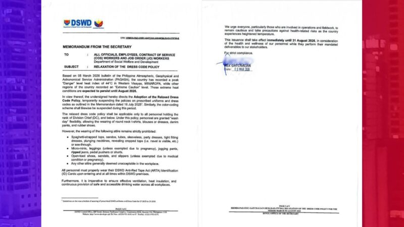 DSWD hindi maghihigpit sa dress code dahil sa mainit na panahon