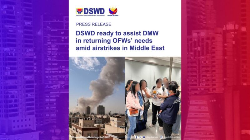 DSWD inihahanda na ang tulong sa mga uuwing Pinoy dahil sa gulo sa Middle East
