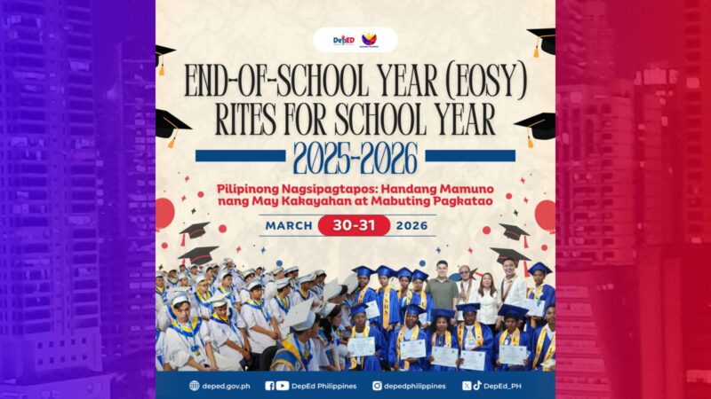 End-of-School-Year Rites idaraos sa March 30 to 31 ayon sa DepEd