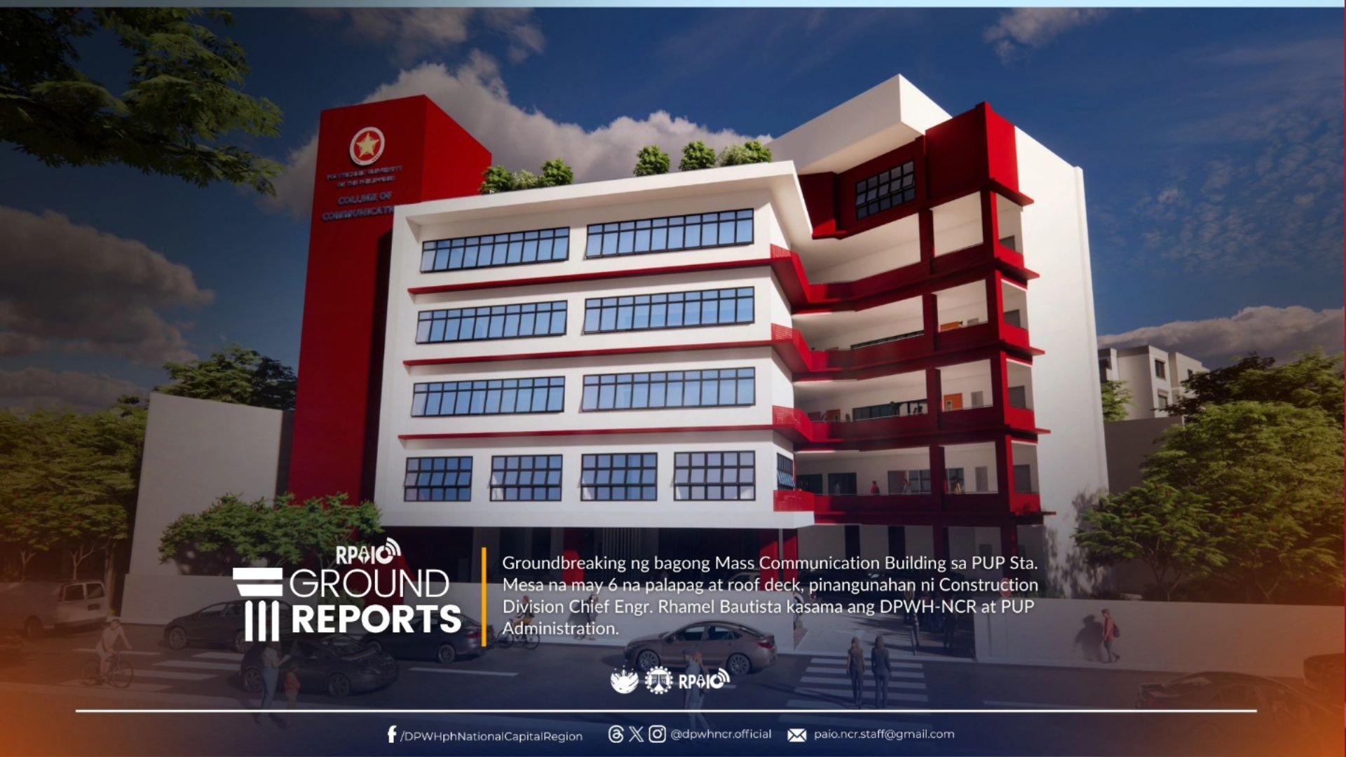 Konstruksyon ng 6-Storey Mass Comm Bldg. sa PUP sinimulan na ng DPWH
