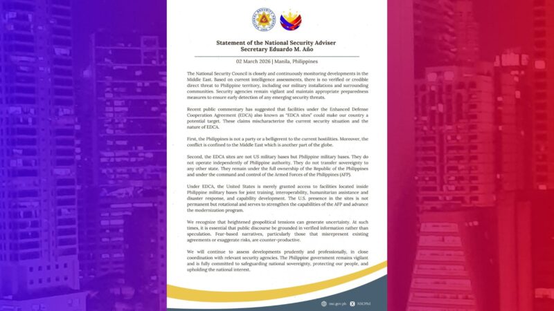 EDCA sites sa Pinas hindi maituturing na US military bases