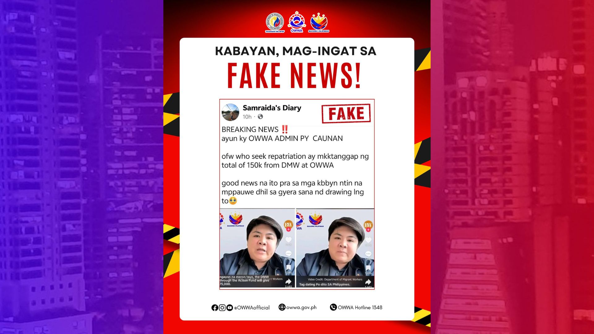 P150K para sa mga uuwing OFWs peke ayon sa OWWA