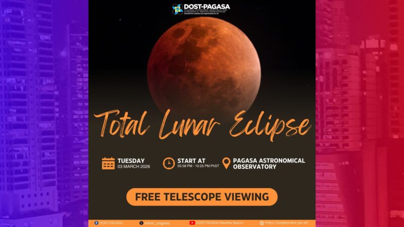 PAGASA may alok na free viewing para sa Total Lunar Eclipse