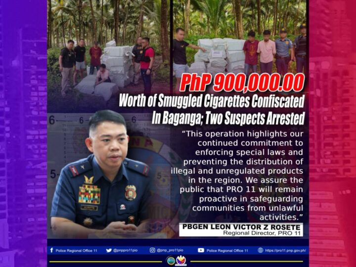 P900K na halaga ng puslit na yosi nasabat sa Davao