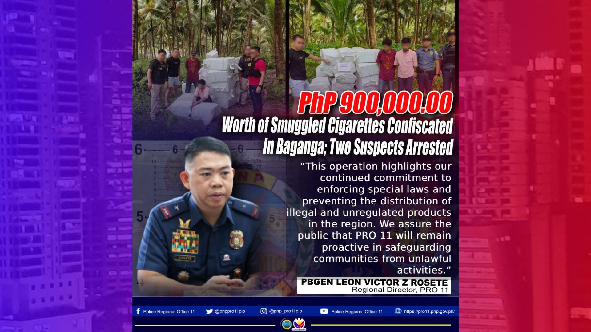 P900K na halaga ng puslit na yosi nasabat sa Davao